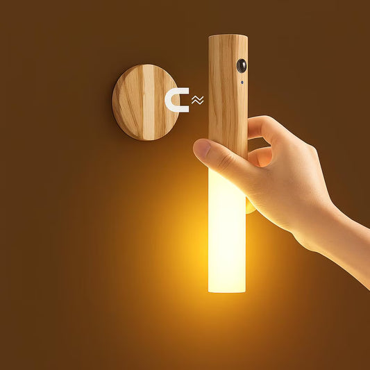 Motion Sensor Wooden Magnetic Night Light (USB Rechargeable)